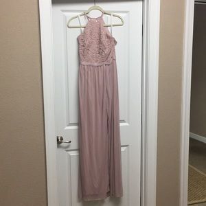 Open back lace bridesmaid dress